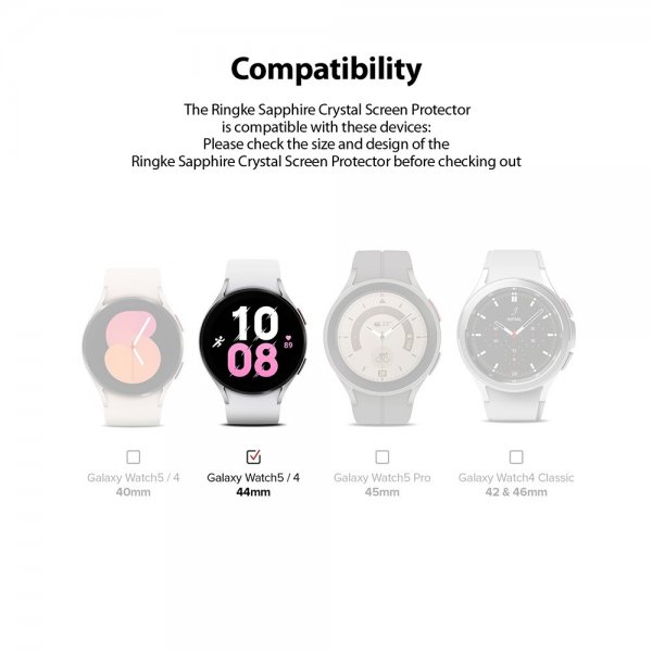 Ringke Samsung Galaxy Watch 4/5 44mm Skärmskydd Sapphire Crystal Screen Protector