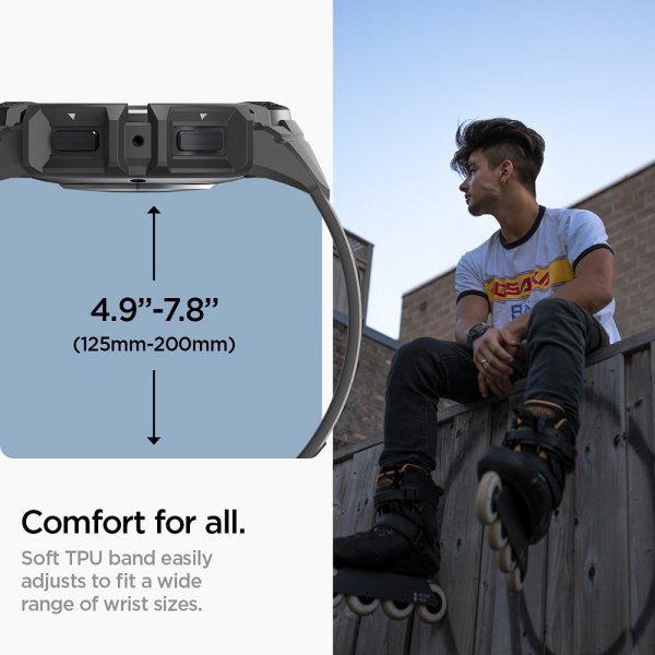 Spigen Samsung Galaxy Watch 6 40mm Skal och Armband Rugged Armor Pro Svart