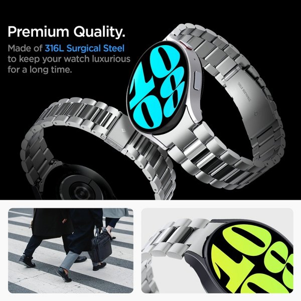 Spigen Samsung Galaxy Watch 6 44mm Armband Modern Fit 316L Silver