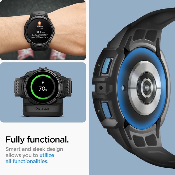 Spigen Samsung Galaxy Watch 6 44mm Skal och Armband Rugged Armor Pro Svart