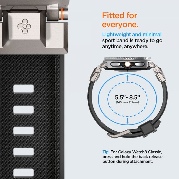 Spigen Samsung Galaxy Watch 8 40/44mm/Classic 46mm Armband DuraPro Armor Svart