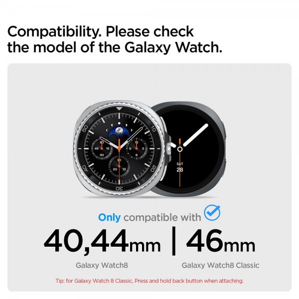 Spigen Samsung Galaxy Watch 8 40/44mm/Classic 46mm Armband Modern Fit Silver