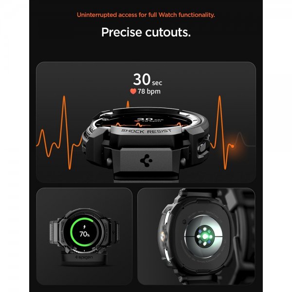 Spigen Samsung Galaxy Watch 8 Classic 46mm Armband och Skal Rugged Armor Pro Matte Black