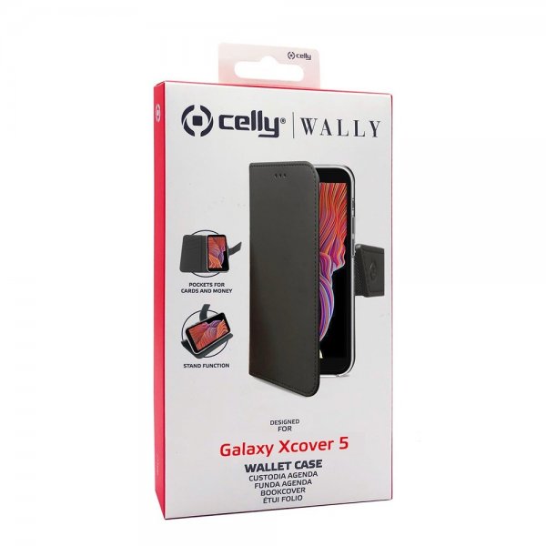 Celly Samsung Galaxy XCover 5 Fodral Wally Wallet Case Svart