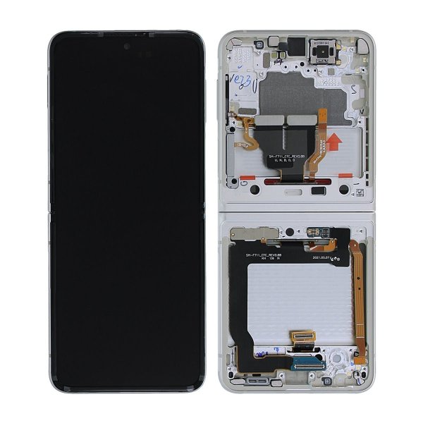 Samsung Galaxy Z Flip 3 5G 2021 (F711) Skärm med LCD Display Original - Kräm