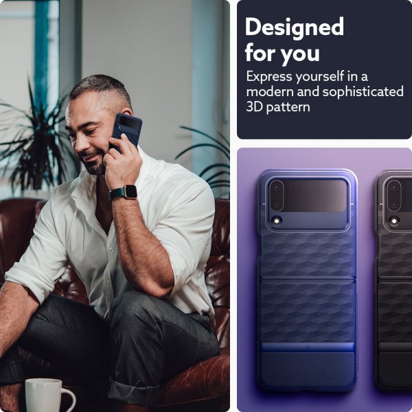 Caseology Samsung Galaxy Z Flip 4 Skal Parallax Midnight Blue
