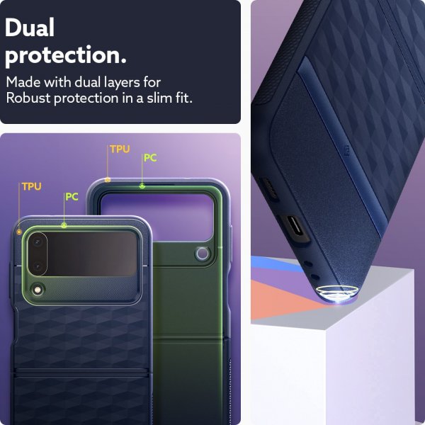 Caseology Samsung Galaxy Z Flip 4 Skal Parallax Midnight Blue