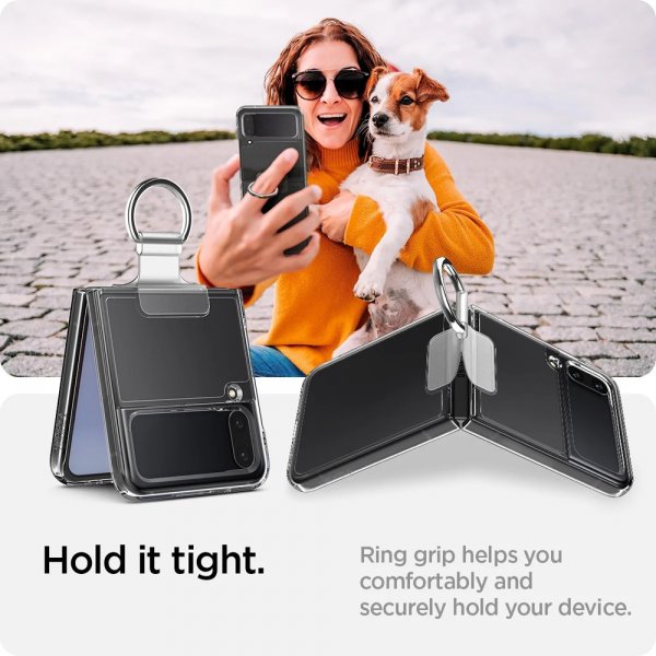 Spigen Samsung Galaxy Z Flip 4 Skal Thin Fit Ring My Sketch Crystal Clear