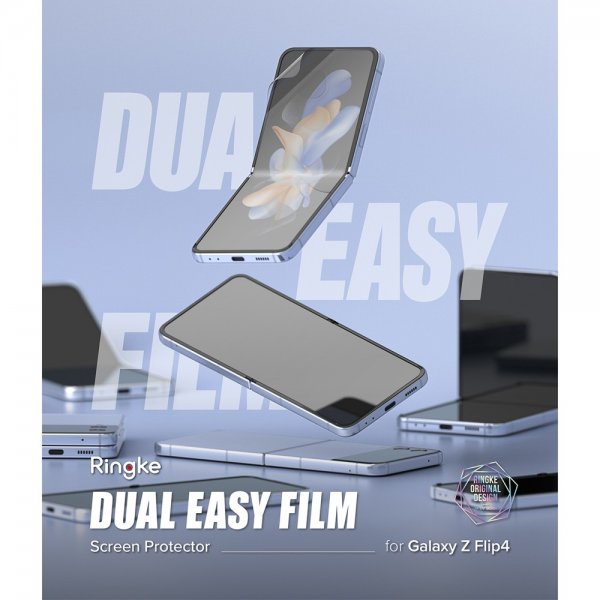 Ringke Samsung Galaxy Z Flip 4 Skärmskydd Dual Easy Film 2-pack
