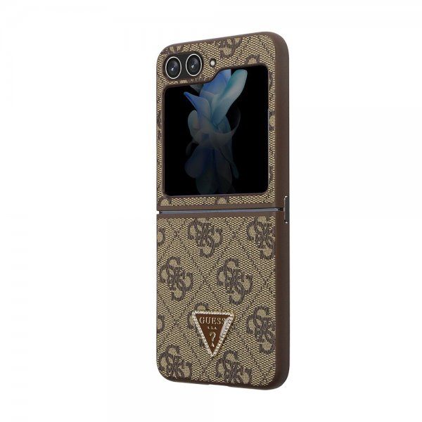 Guess Samsung Galaxy Z Flip 5 Skal 4G Metal Triangle Strass Brun