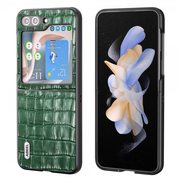 ABEEL Samsung Galaxy Z Flip 5 Skal Krokodiltextur Grön