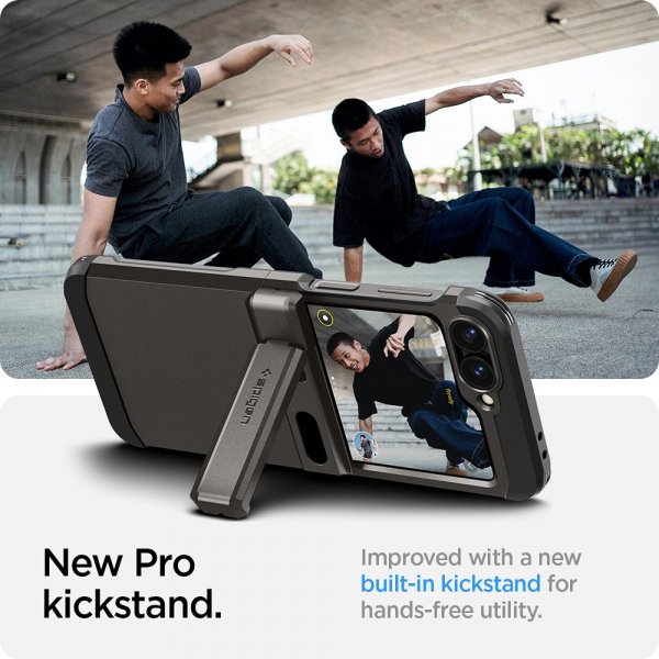 Spigen Samsung Galaxy Z Flip 6/Galaxy Z Flip 7 FE Skal Tough Armor Pro Gunmetal