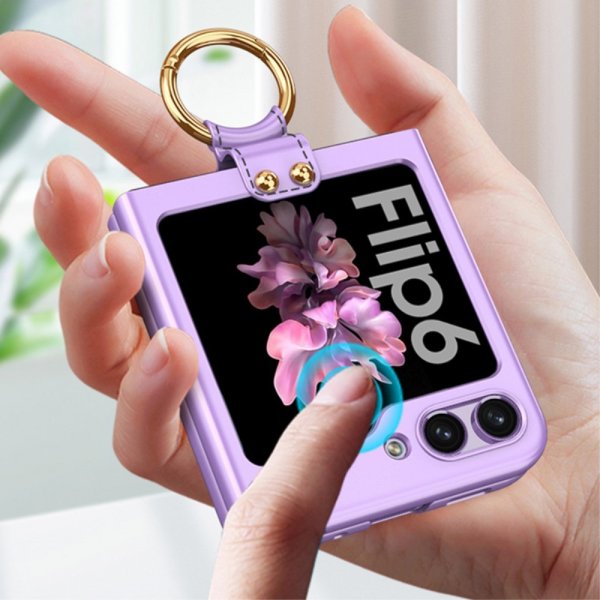 GKK Samsung Galaxy Z Flip 6/Flip 7 FE Skal Finger Ring Grå