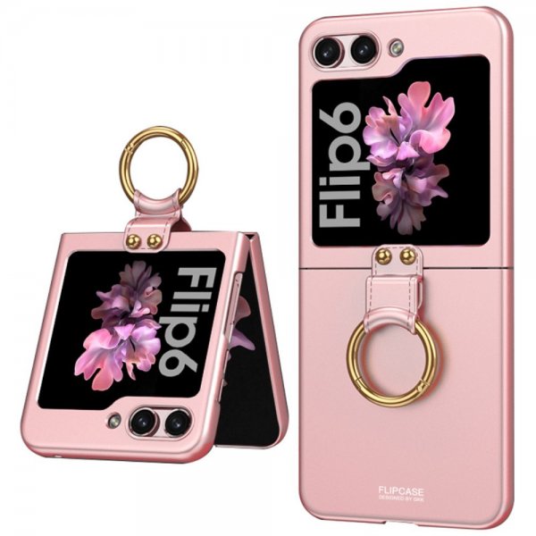 GKK Samsung Galaxy Z Flip 6/Flip 7 FE Skal Finger Ring Rosa