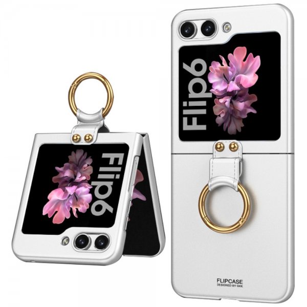 GKK Samsung Galaxy Z Flip 6/Flip 7 FE Skal Finger Ring Silver