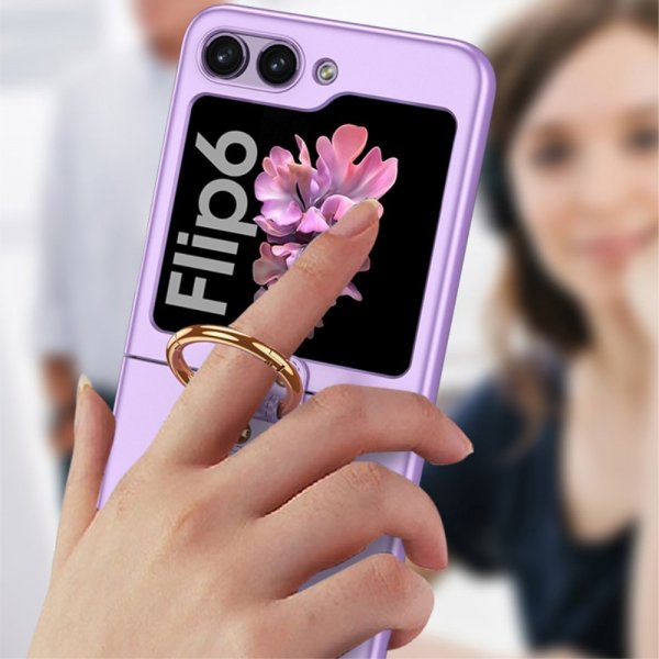 GKK Samsung Galaxy Z Flip 6/Flip 7 FE Skal Finger Ring Silver