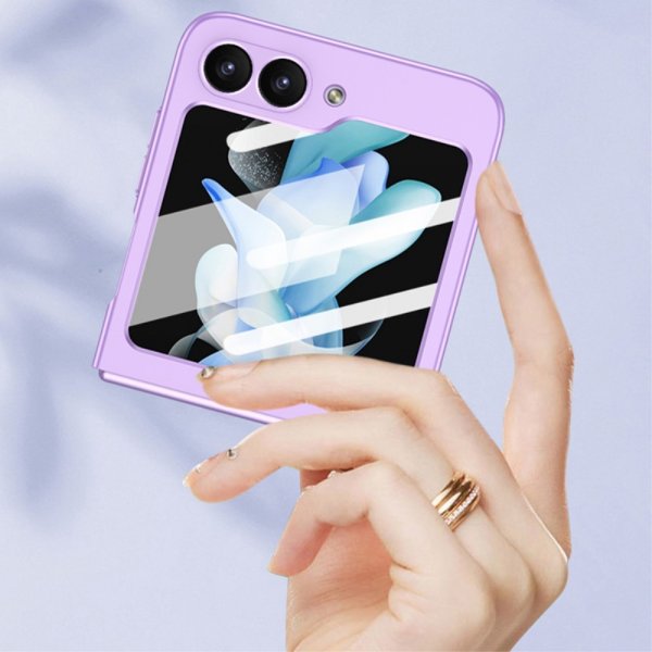 GKK Samsung Galaxy Z Flip 6/Flip 7 FE Skal med Glasskydd Lila