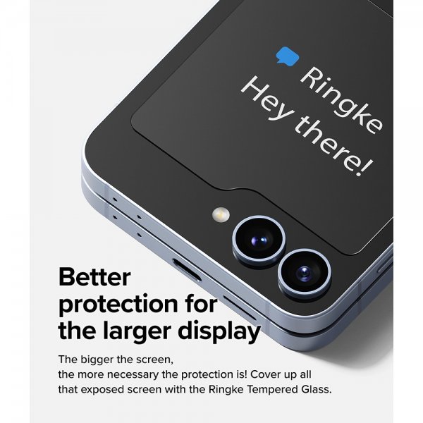 Ringke Samsung Galaxy Z Flip 6/Flip 7 FE Skärmskydd Cover Display Protector Glass 2-pack