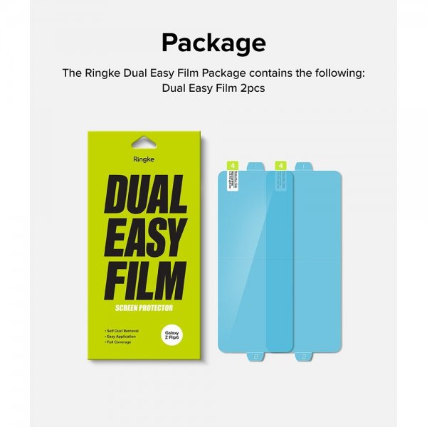 Ringke Samsung Galaxy Z Flip 6/Flip 7 FE Skärmskydd Dual Easy Film 2-pack