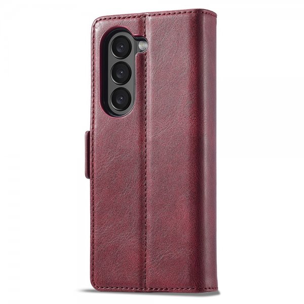 Lc.Imeeke Samsung Galaxy Z Fold 5 Fodral med Kortfack Flip Röd