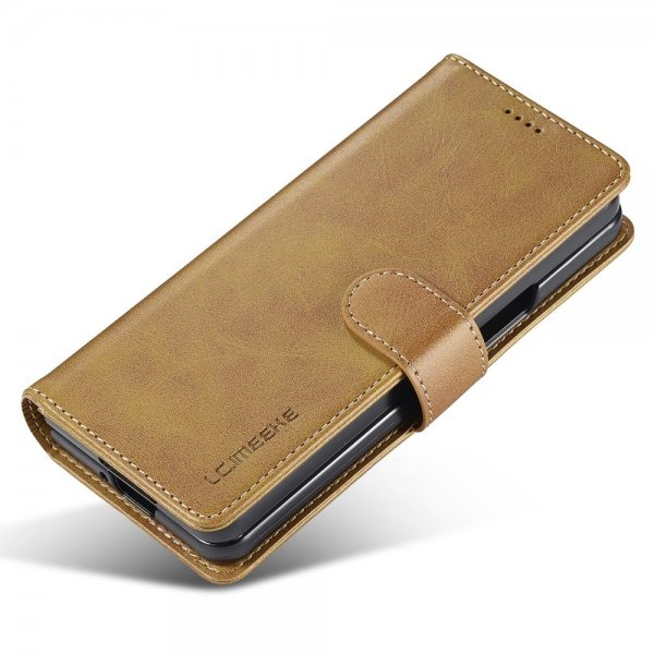 Lc.Imeeke Samsung Galaxy Z Fold 5 Fodral med Kortfack Ljusbrun
