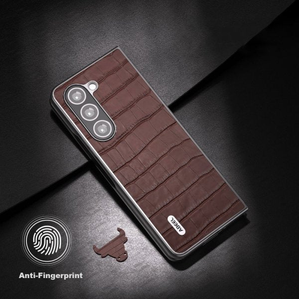 ABEEL Samsung Galaxy Z Fold 5 Skal Krokodiltextur Brun