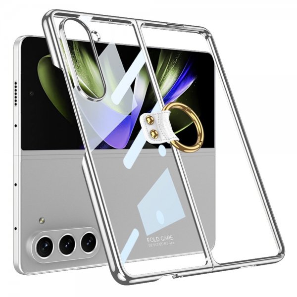 GKK Samsung Galaxy Z Fold 5 Skal med Ringhållare Silver