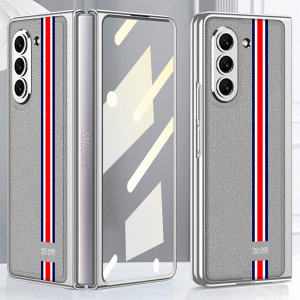 GKK Samsung Galaxy Z Fold 5 Skal Stripe Grå