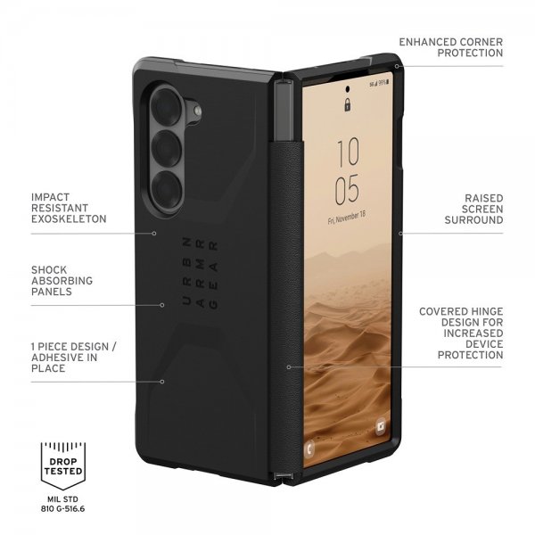 Urban Armor Gear (UAG) Samsung Galaxy Z Fold 6 Skal Civilian Svart