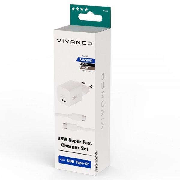 Vivanco Samsung Laddare med Kabel 25W Super Fast Charger Set
