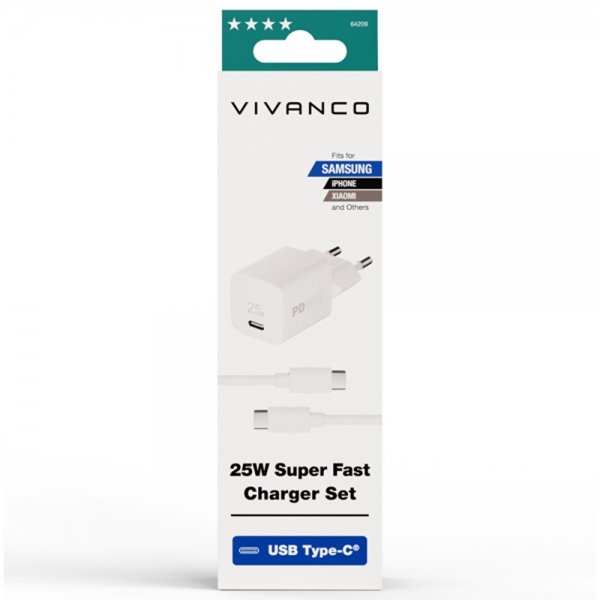 Vivanco Samsung Laddare med Kabel 25W Super Fast Charger Set