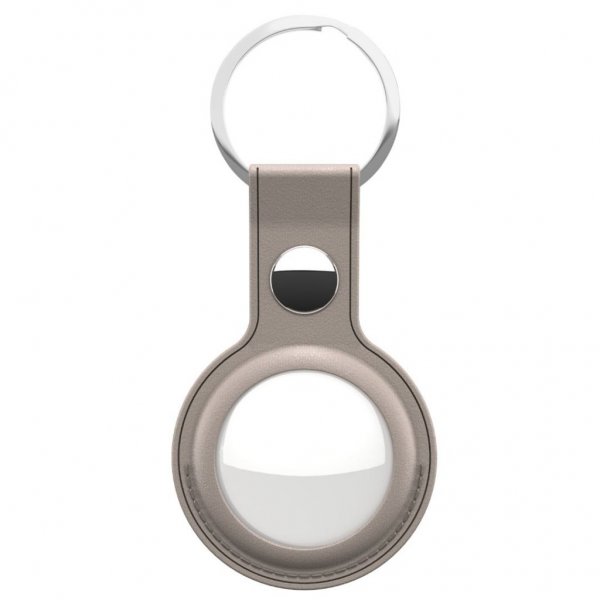 KeyBudz AirTag Hållare Läder 2-pack Beige