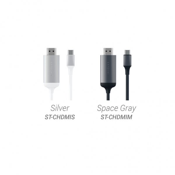 Satechi Aluminium Type-C to HDMI Cable Adapter 4K 60Hz 1.8m Silver