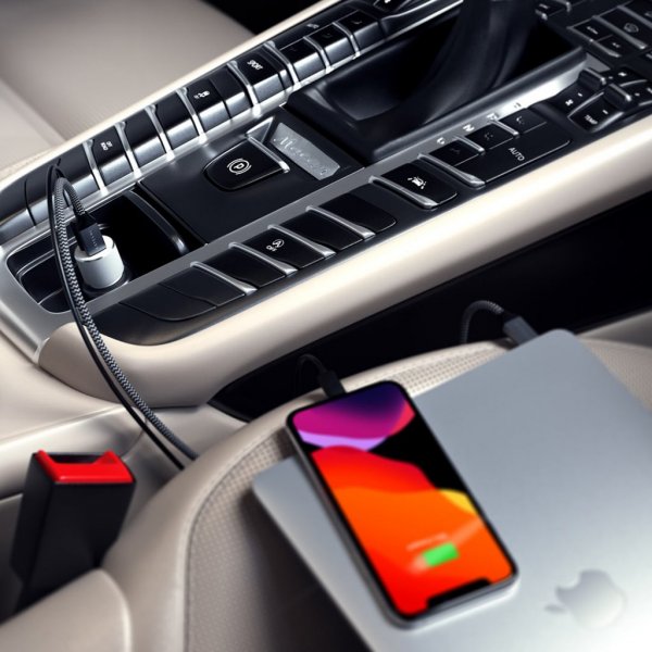 Satechi Billaddare med PD 1xUSB-C och 1xUSB-A Silver