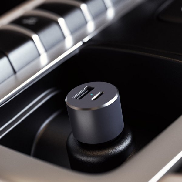 Satechi Billaddare med PD 1xUSB-C och 1xUSB-A Rymdgrå