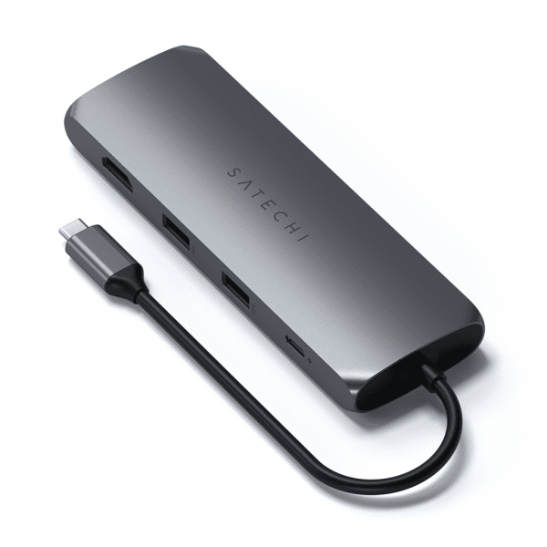 Satechi USB-C HYBRID med inbyggd möjlighet till SSD-lagring Grå