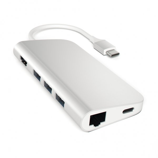 Satechi USB-C Multi-Port Adapter 4K Gigabit Ethernet Silver