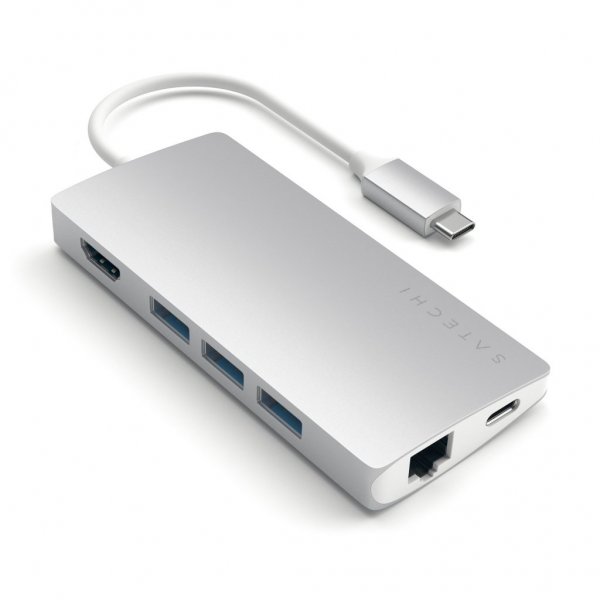 Satechi USB-C Multi-Port Adapter 4K Gigabit Ethernet V2 Silver