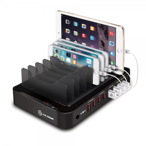 ALOGIC 8-portars USB-laddningsstation Svart
