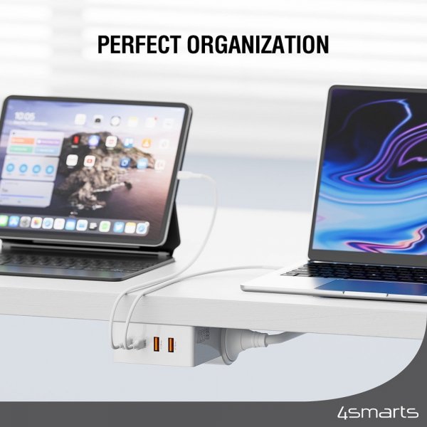 4smarts Skrivbordsladdare USB-C/A Power Strip Desk GaN 65W
