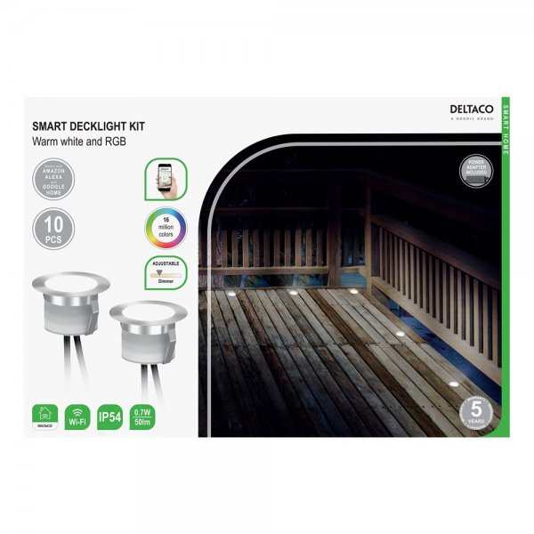 Deltaco Smart Home Smart Altanbelysning RGB 10-pack