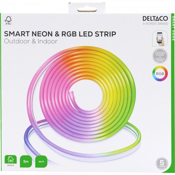 Deltaco Smart Home Smart Neon- och RGB-ljusslinga 5m