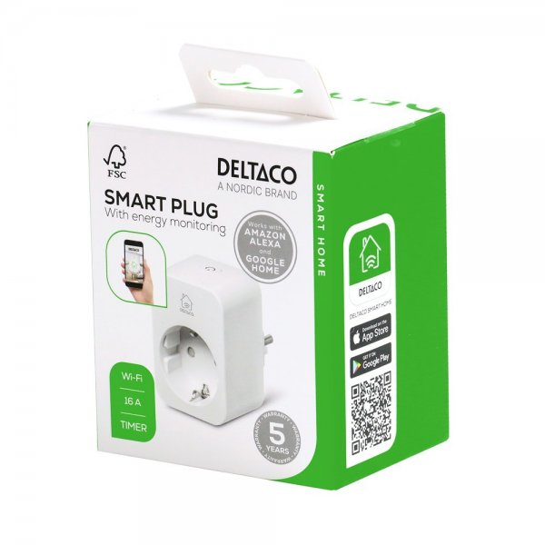 Deltaco Smart Home Smart stickkontakt med energiövervakning