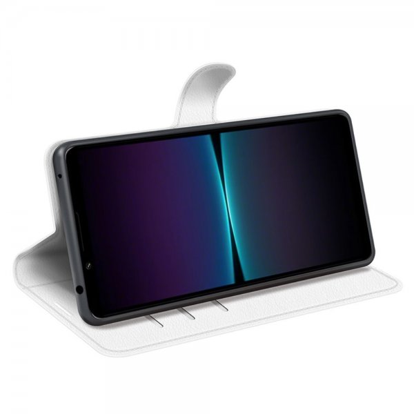 Sony Xperia 1 VI Fodral Litchi Vit