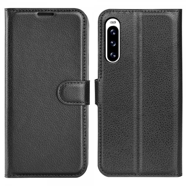 Sony Xperia 10 V Fodral Litchi Svart