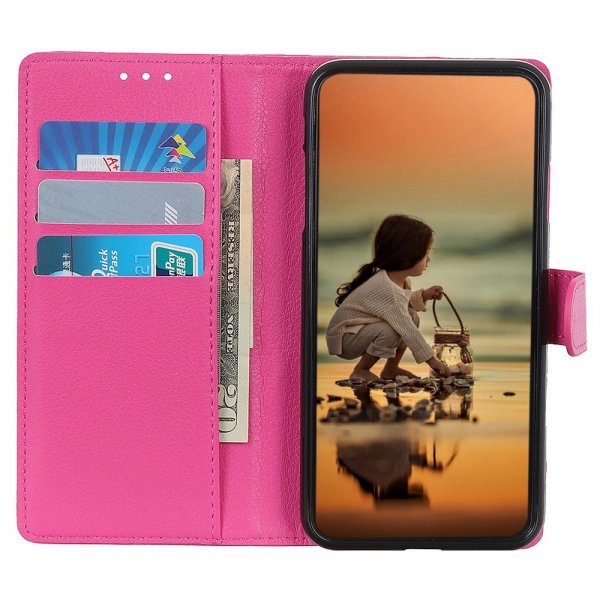 Sony Xperia 5 IV Fodral Litchi Magenta