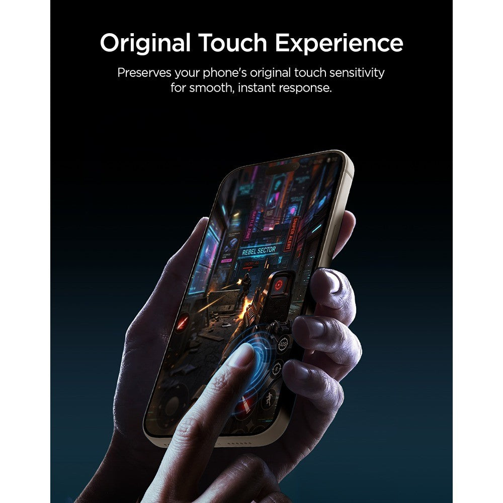 Spigen iPhone 16 Pro/17/17 Pro/18 Pro Skärmskydd Glas.tR EZ Fit Pro 2-pack
