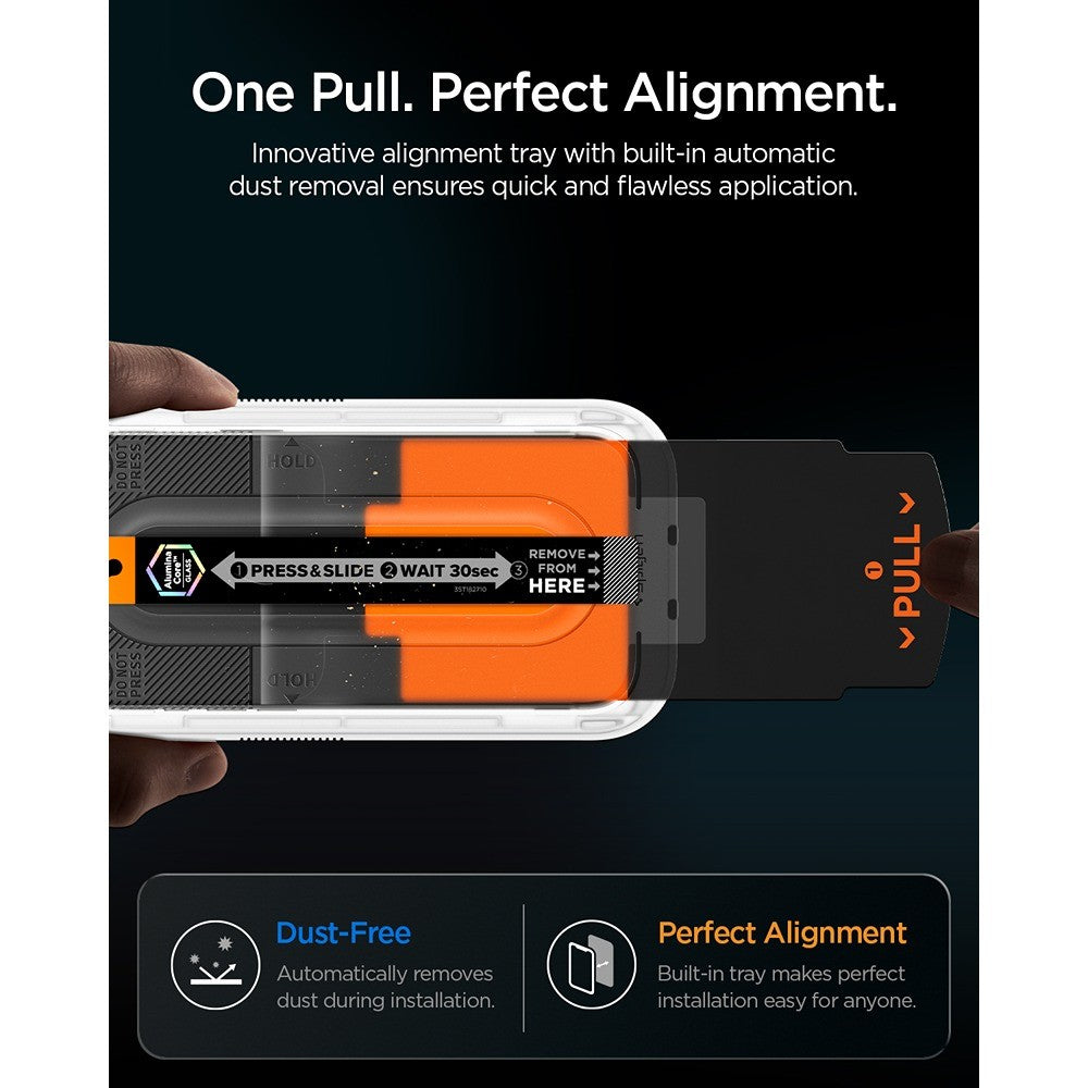 Spigen iPhone 16 Pro/17/17 Pro/18 Pro Skärmskydd Glas.tR EZ Fit Pro 2-pack