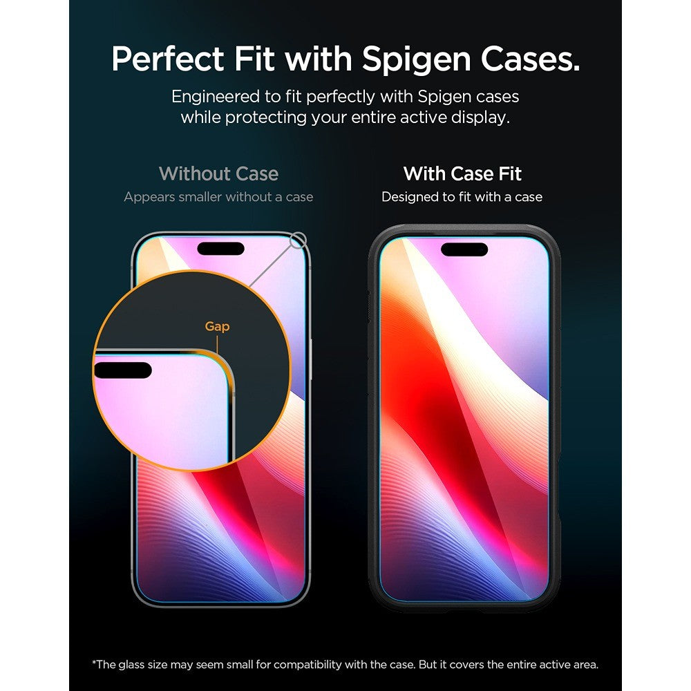 Spigen iPhone 16 Pro/17/17 Pro/18 Pro Skärmskydd Glas.tR EZ Fit Pro 2-pack