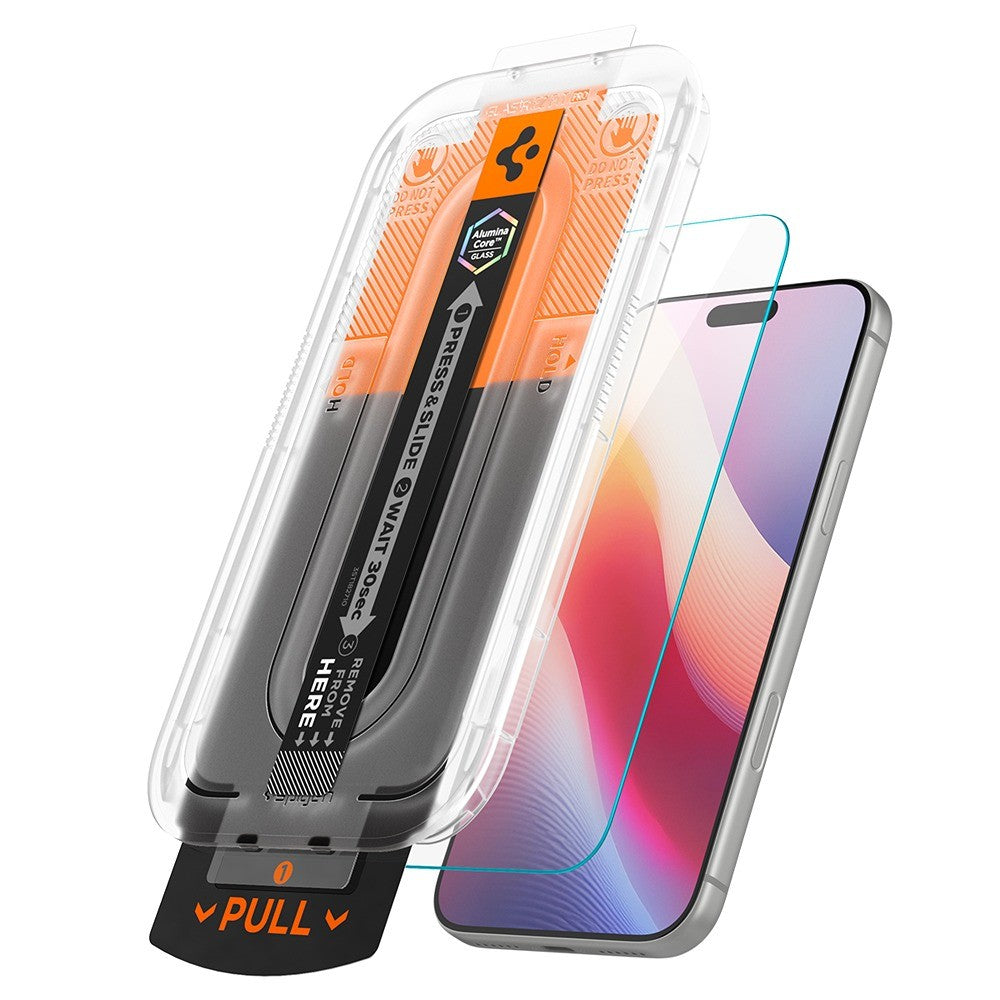 Spigen iPhone 16 Pro/17/17 Pro/18 Pro Skärmskydd Glas.tR EZ Fit Pro 2-pack